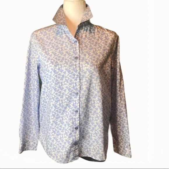 ORVIS Hearts Print Button Down Shirt -100% Cotton - Picture 7 of 16